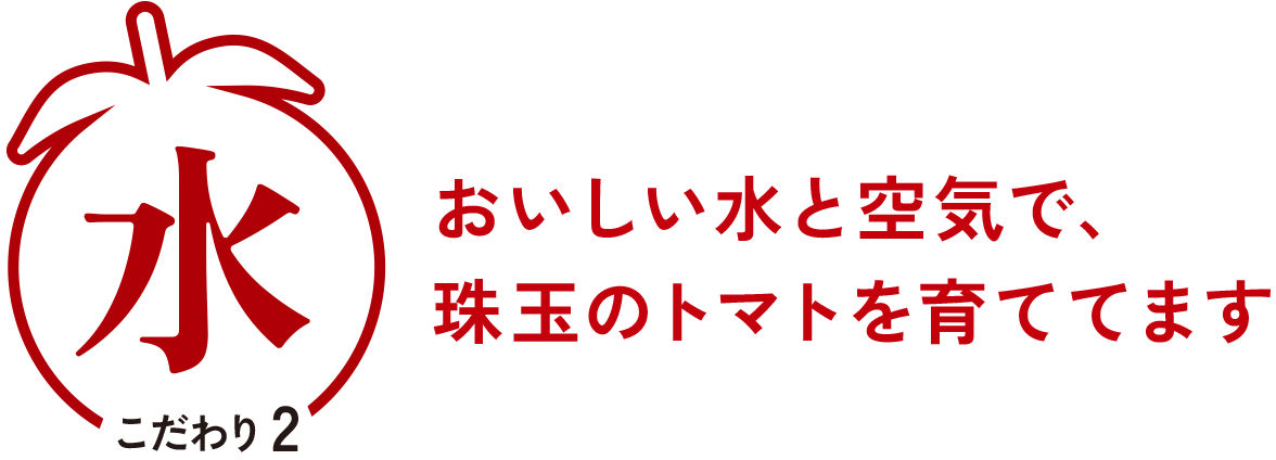 おいしい水と空気で、珠玉のトマトを育ててます